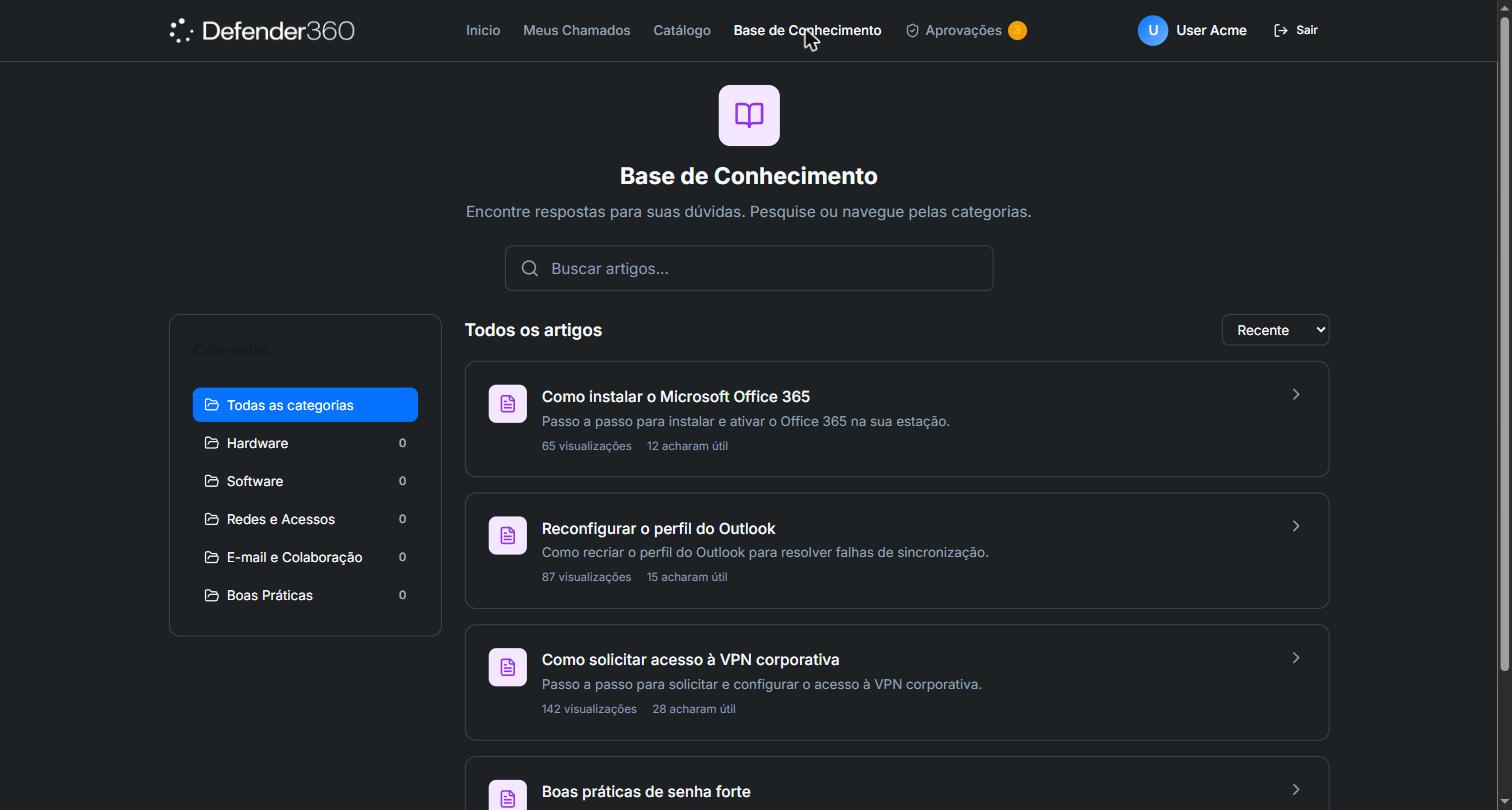 Base de Conhecimento no Portal do Cliente