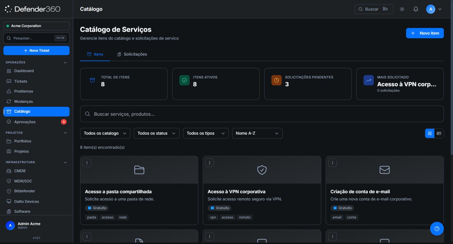 Catálogo de serviços no Portal do Agente