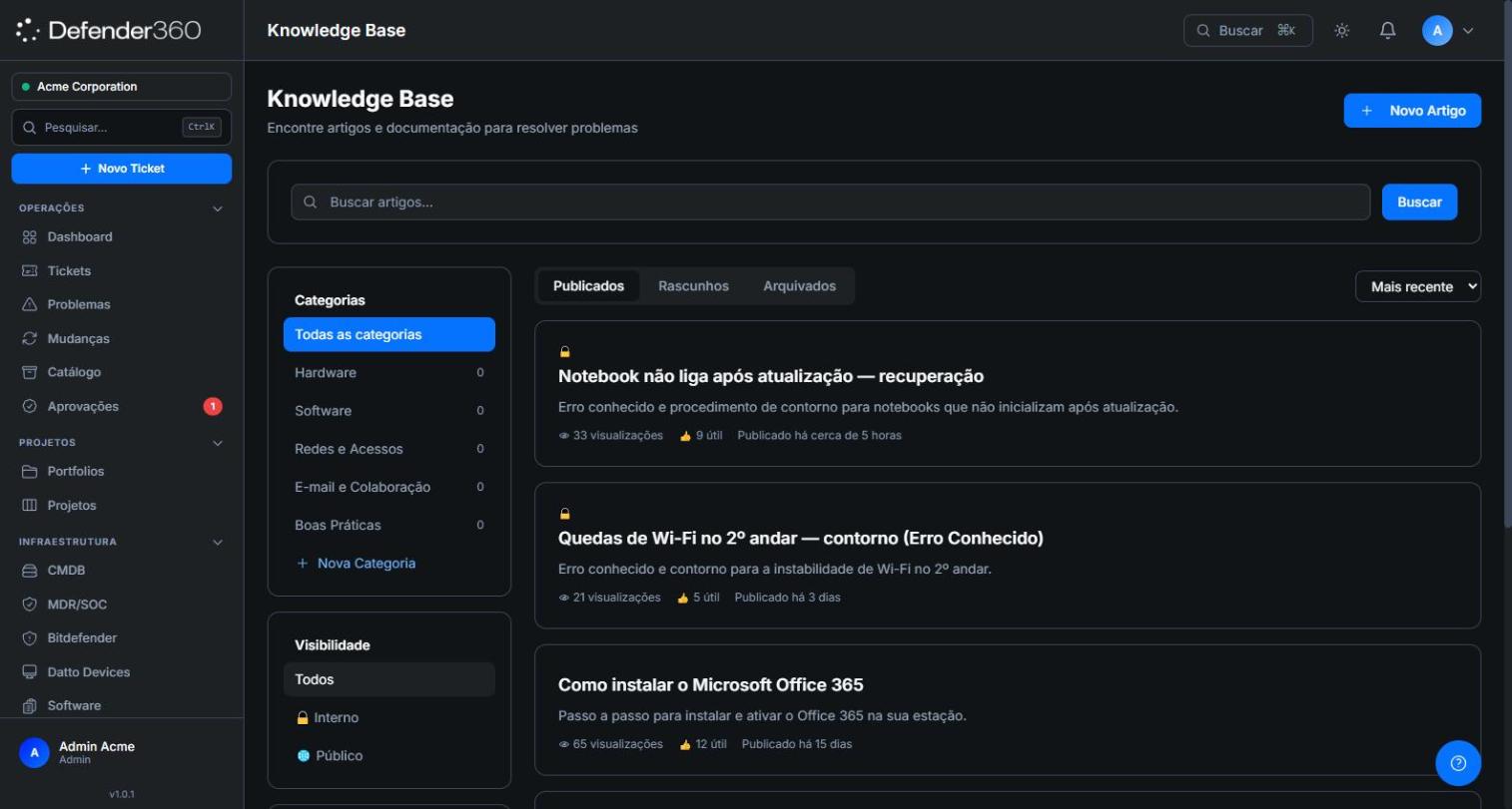 Base de Conhecimento no Portal do Agente